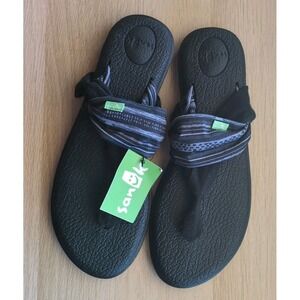 NEW! Sanuk Yoga Sling 2 Flip Flop Sandal Women's Sz 11 Black Slip-On Slingback